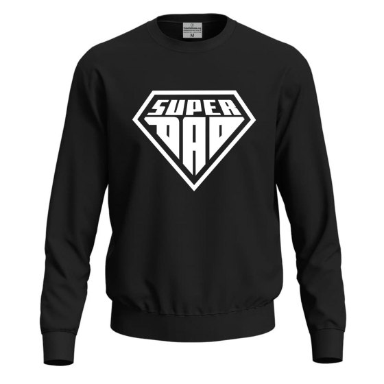 Felpa maglia con stampa DTF "SUPER DAD", idea regalo simpatica festa papa' baby shower