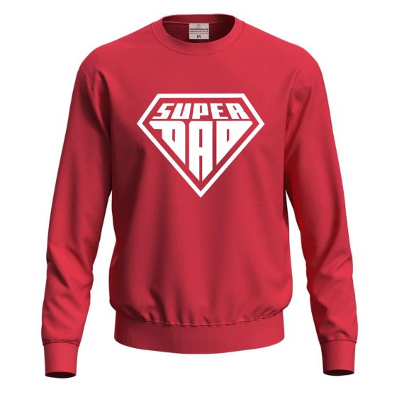 Felpa maglia con stampa DTF "SUPER DAD", idea regalo simpatica festa papa' baby shower