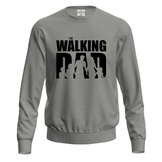 Felpa maglione con stampa digitale "THE WALKING DAD", idea regalo nascita papa' padri festa