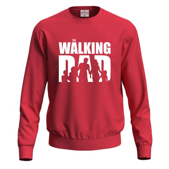 Felpa maglione con stampa digitale "THE WALKING DAD", idea regalo nascita papa' padri festa