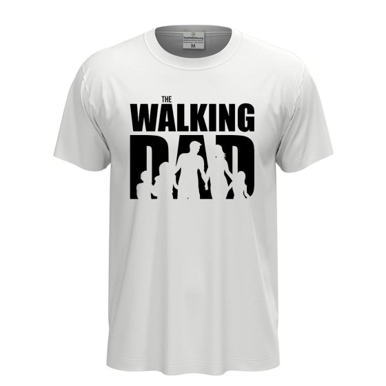 T-shirt classica a manica corta con stampa "THE WALKING DAD", idea regalo disponibile in diversi colori e taglie