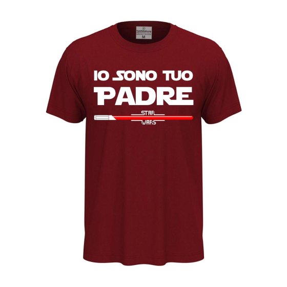 T-shirt classica unisex a manica corta con stampa "IO SONO TUO PADRE", idea regalo per la festa del papà disponibile in diversi colori e taglie.