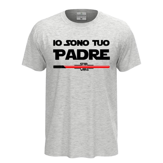 T-shirt classica unisex a manica corta con stampa "IO SONO TUO PADRE", idea regalo per la festa del papà disponibile in diversi colori e taglie.