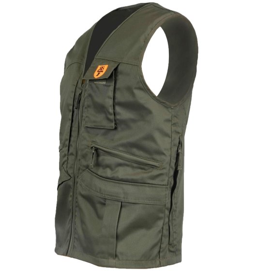 Gilet caccia raccolta tartufi funghi verde cotone tasche pratico tecnico uomo - Personalizzabile con il tuo logo