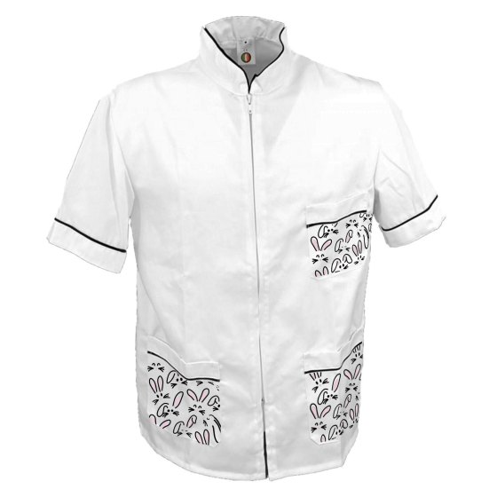 Casacca camice lavoro giacca da barbiere chef cuoco infermiere uomo Pasqua uova pasquale primavera