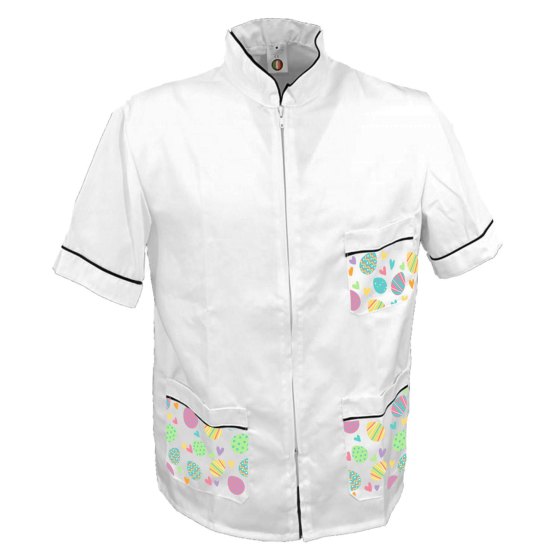 Casacca camice lavoro giacca da barbiere chef cuoco infermiere uomo Pasqua uova pasquale primavera