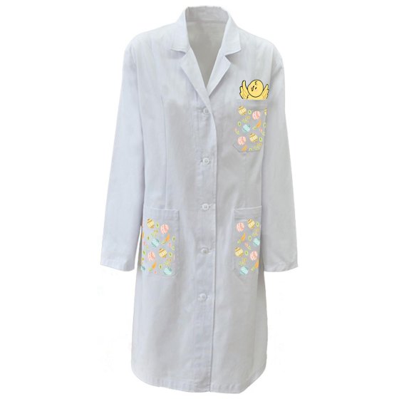 Camice bianco medico dottoressa laboratorio donna pediatra Pasqua primavera clownterapia sanitario