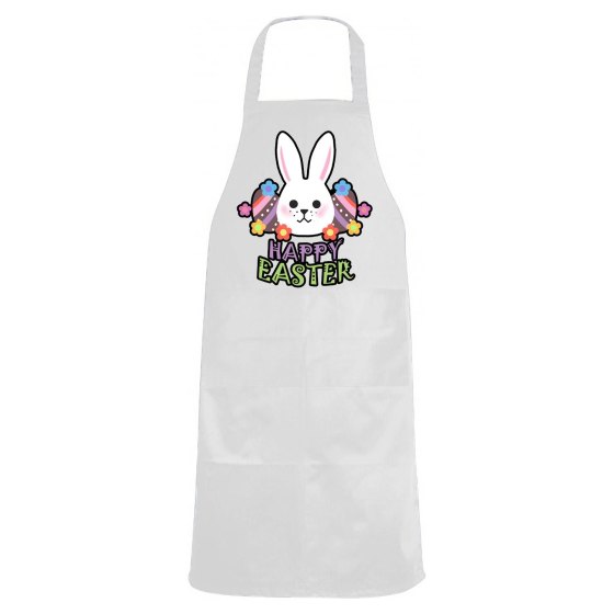Grembiule parannanza ristorante cucina stampa "HAPPY EASTER' pranzo Pasqua coniglio primavera