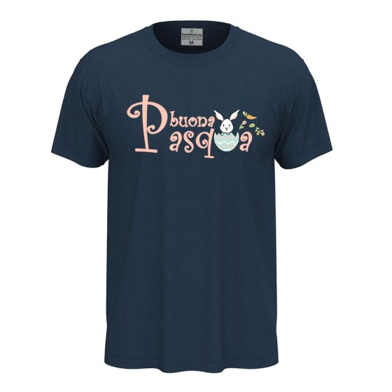 T-shirt pasquale unisex a manica corta stampa "BUONA PASQUA", idea regalo per le festività Pasquali