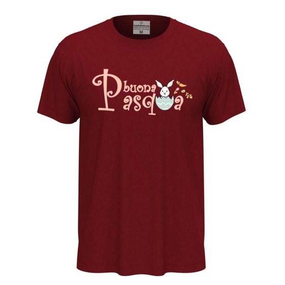 T-shirt pasquale unisex a manica corta stampa "BUONA PASQUA", idea regalo per le festività Pasquali