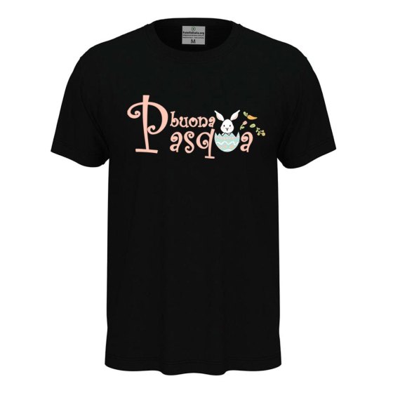 T-shirt pasquale unisex a manica corta stampa "BUONA PASQUA", idea regalo per le festività Pasquali