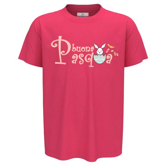 T-shirt maglietta abbigliamento mezza manica bambino bambina unisex "BUONA PASQUA" regalo
