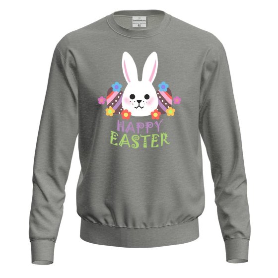 Felpa maglia unisex con stampa  "HAPPY EASTER" lavoro bar regalo per le festività Pasquali Pasqua