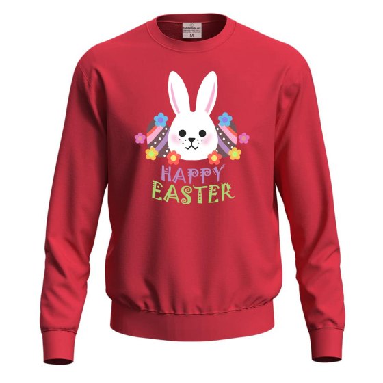 Felpa maglia unisex con stampa  "HAPPY EASTER" lavoro bar regalo per le festività Pasquali Pasqua