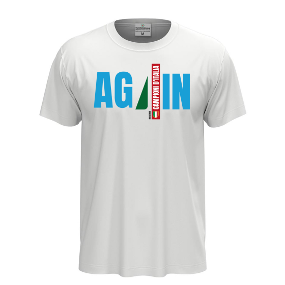 T-shirt 4 Scudetto Napoli campione d'Italia 2025 Unisex Maglia cotone AGAIN celebrativa