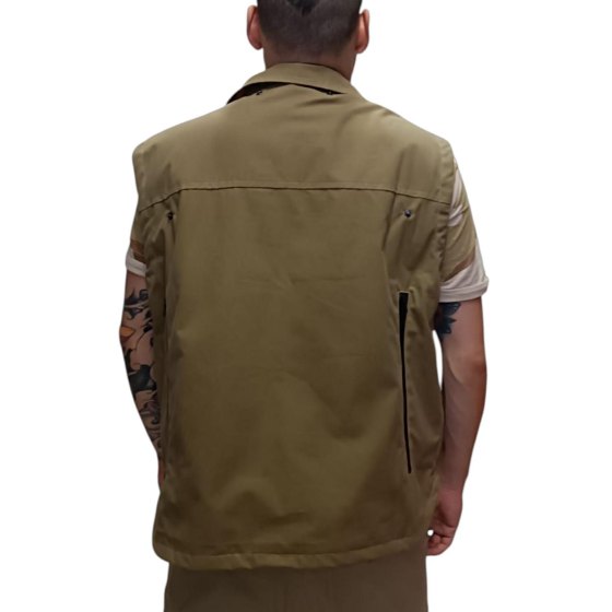 Gilet smanicato uomo cotone caccia impermeabile tasche caccia beccaccia