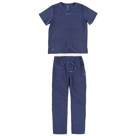 Completo sanitario infermiere divisa oss lavoro ospedaliero unisex casacca pantalone estetista elastico