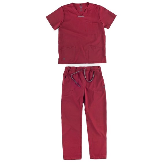 Completo sanitario infermiere divisa oss lavoro ospedaliero unisex casacca pantalone estetista elastico