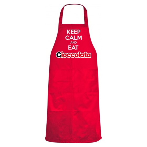 Grembiule cucina con stampa "KEEP CALM AND EAT CIOCCOLATA", idea regalo bar cioccolateria creperia pasticceria