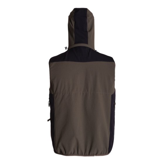 Gilet da Caccia Rip-Stop Elasticizzato carniere posteriore con doppia zip Idrorepellente e traspirante