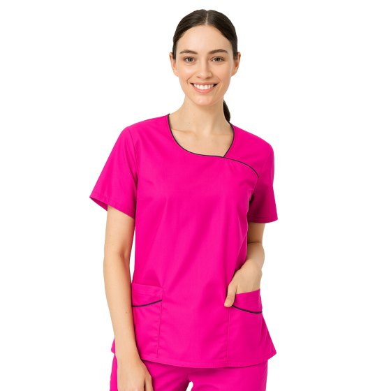 Casacca da Donna Professionale Traspirante a Mezze Maniche con profilo