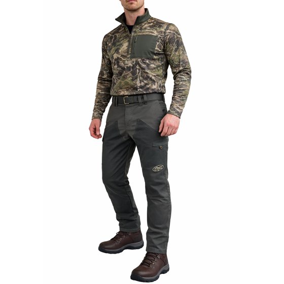 Pantalone cerato in cotone impermeabile pioggia caccia calzoni tecnici