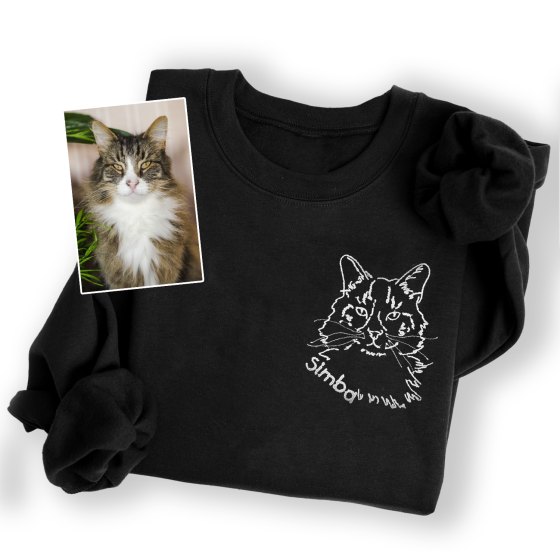 Felpa Unisex Personalizzata con Ricamo del tuo Amico a Quattro Zampe
