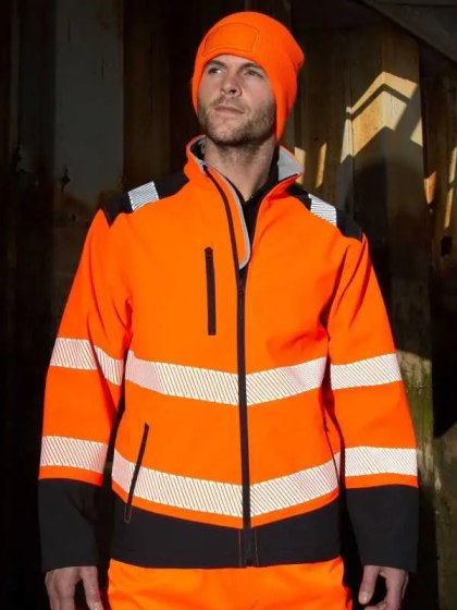 Giacca Softshell Alta Visibilita' Ripstop Stampabile Classe 2