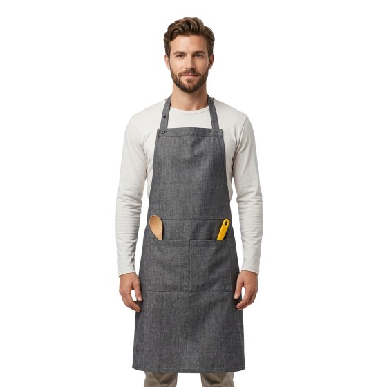 Grembiule Paravanti ristorante con Tasche Personalizzabile Lavoro Regolabile in Cotone Poliestere