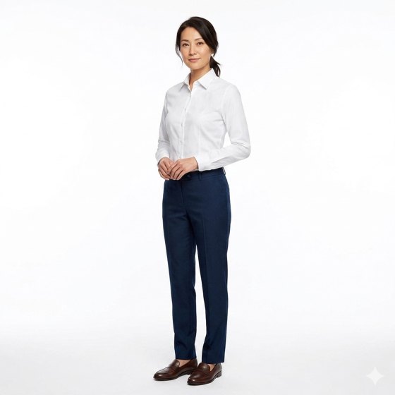 Kit Divisa Reception Hotel per Donna con Camicia manica lunga in cotone e Pantalone made in italy
