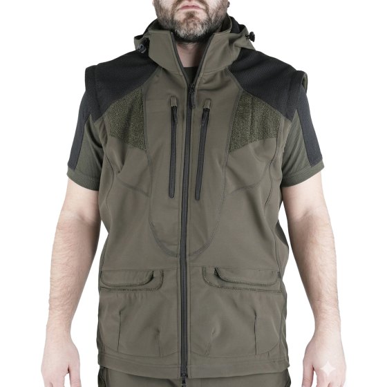 Giacca maniche staccabili imbottita giubbino soft shell imbottita caccia antivento tecnica tasche