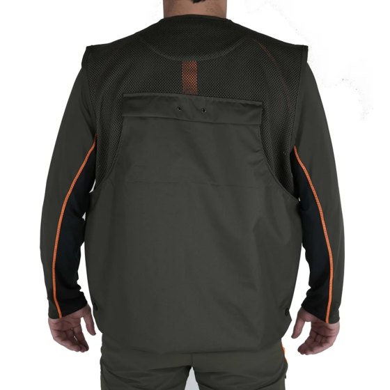Gilet da Caccia Verde Arancio Fluo Elasticizzata e Antistrappo impermeabile