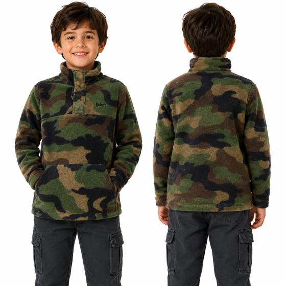 Maglia maglietta pile bambino bambina invernale calda neve comoda tasche - Personalizzabile con il tuo nome,logo