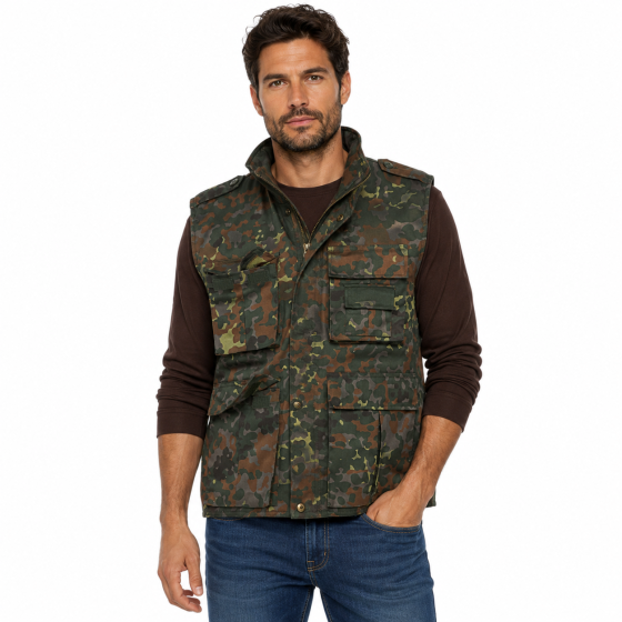 Gilet smanicato uomo imbottito tasche caccia invernale trapuntato cerniera moda