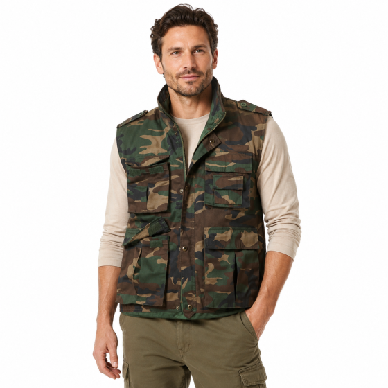 Gilet smanicato uomo imbottito tasche caccia invernale trapuntato cerniera moda
