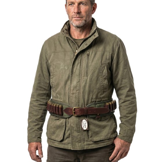 Cartucciera caccia proiettili pelle cordura 30 trenta celle fibbia sport