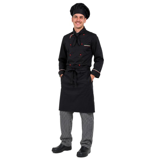 Giacca pantalaccio italia italiana nera completo coordinato grembiule cuoco chef