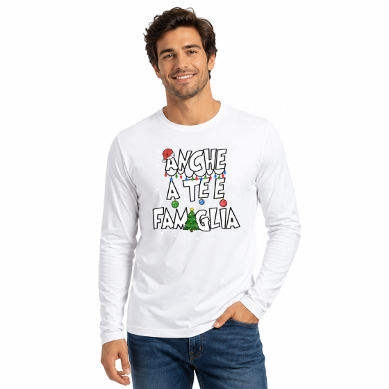 T-shirt Natalizia maglia  manica lunga stampa natalizia vestito Natale uomo donna