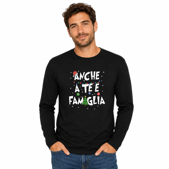 T-shirt Natalizia maglia  manica lunga stampa natalizia vestito Natale uomo donna