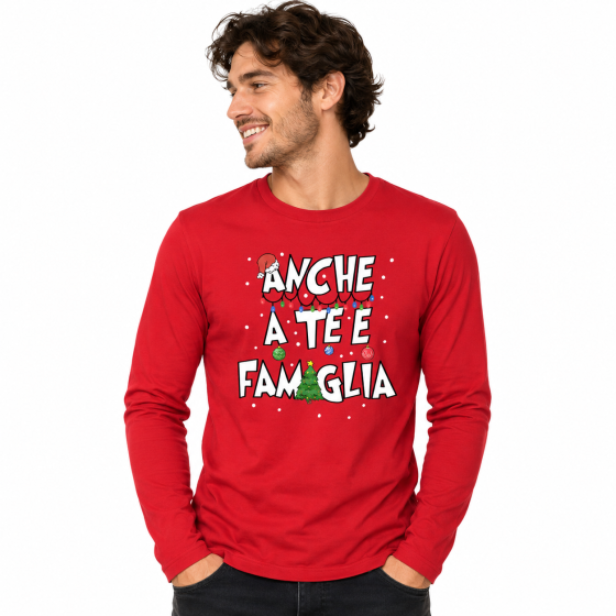 T-shirt Natalizia maglia  manica lunga stampa natalizia vestito Natale uomo donna