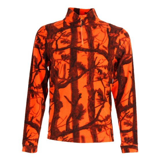 Maglia maglione pile arancio caccia cinghiale foresta zip bosco neve felpa - Personalizzabile con il tuo logo