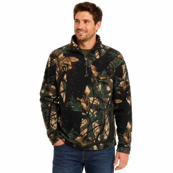 Maglia maglione uomo pile  zip calda neve montagna sci invernale - Personalizzabile con il tuo logo