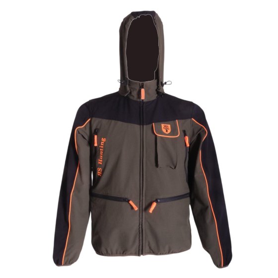 Giacca caccia cinghiale tecnica giubbino elasticizzato cappuccio uomo fluorescente