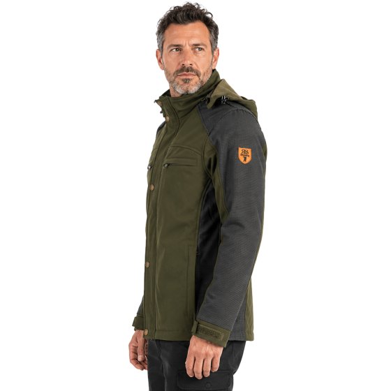 Giacca giubbotto softshell  caccia verde pesca imbottito neve tasche - Personalizzabile con il tuo logo