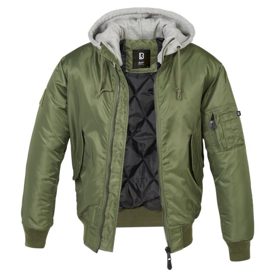 Bomber giubbino imbottito cappuccio uomo giacca aviatore uomo idrorepellente