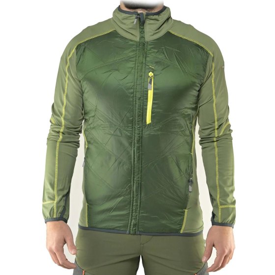 Bomber giubbino Leggero Elasticizzato Verde Fluo tessuto Microshell Impermeabile Antivento