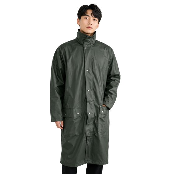 Impermeabile lungo poncho cappotto trench uomo antipioggia vento pvc