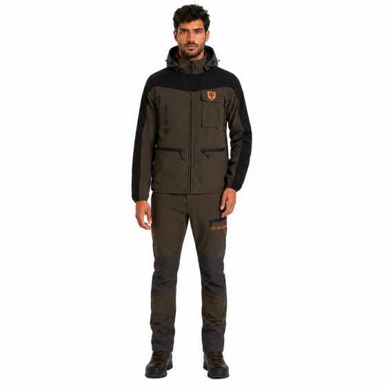 Completo Tecnico Rip-Stop softshell Elasticizzato Idrorepellente con Giacca e Pantalone Alta Visibilita'