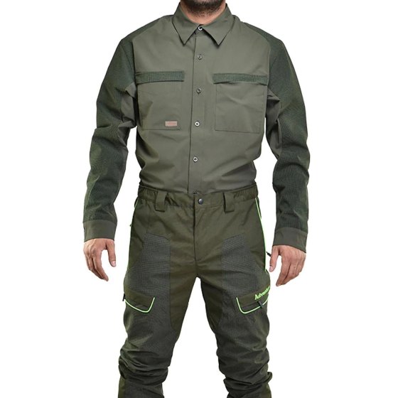 Camicia uomo elasticizzata e rinforzata  in Micro ripstop Antistrappo caccia