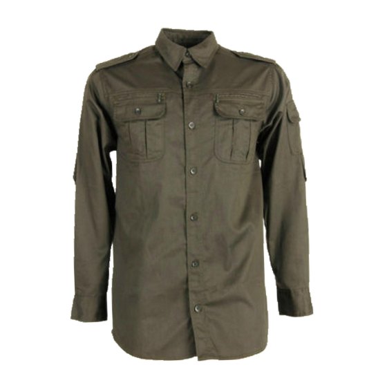 Camicia cotone bottoni caccia verde sport abbigliamento tecnico uomo - Personalizzabile con il tuo logo
